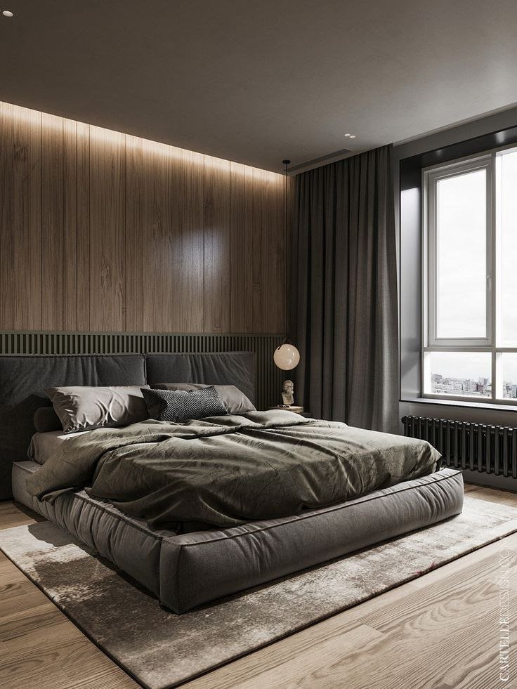 تصميم خزائن مودرن بلمسات معدنية، توفر مساحة تخزين كبيرة وأناقة.