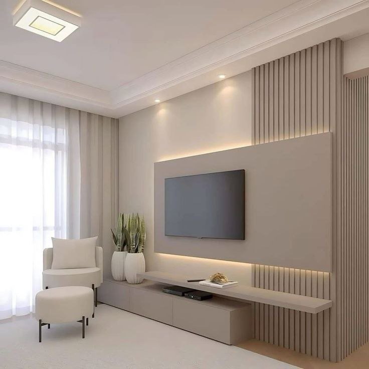 تصميمات بسيطة لخشب خلفية شاشة التلفزيون لتناسب ديكور المنزل.