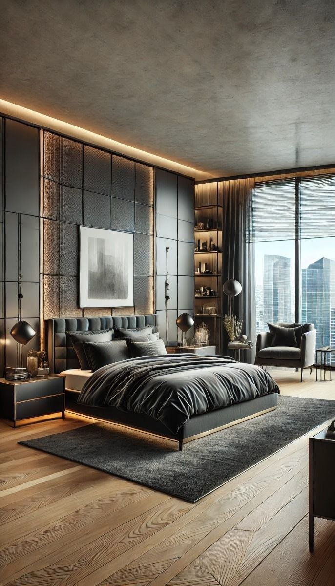 خزائن بتصميم عصري، مع نظام إضاءة داخلي.