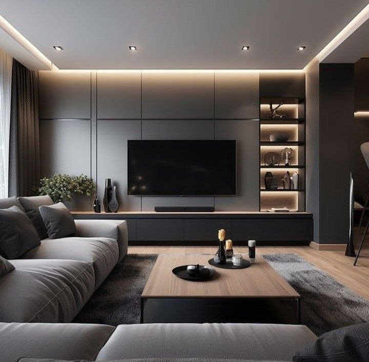 خلفيات شاشات تلفزيون خشبية تتناغم مع ديكور المنزل العصري.