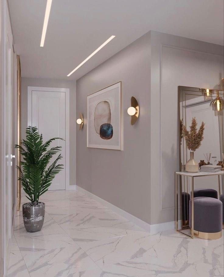 دهانات ذات طلاء مطفي: توفر مظهرًا ناعمًا وأنيقًا للجدران، مما يقلل من الانعكاسات.