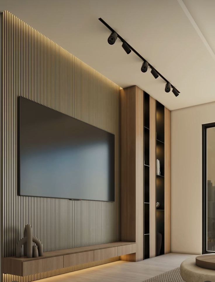 ديكورات شاشات خشبية لجعل غرفة المعيشة أكثر تميزًا.