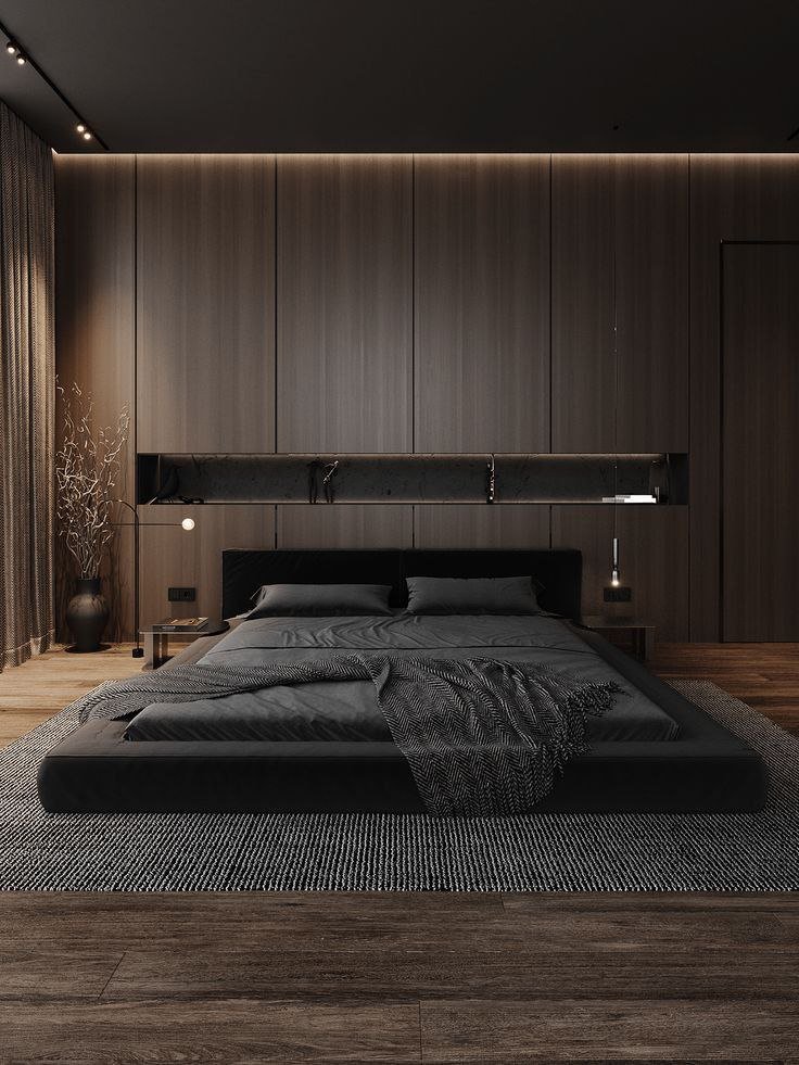 غرفة نوم فسيحة بإضاءة طبيعية، تحتوي على مكتب صغير وزاوية قراءة